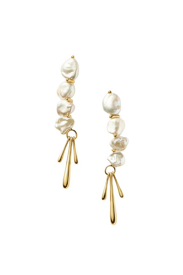 Keshi Pearl Sculptural Drop Earrings