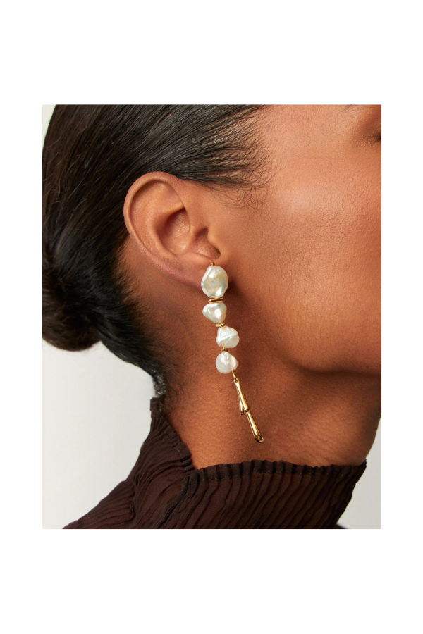 Keshi Pearl Sculptural Drop Earrings