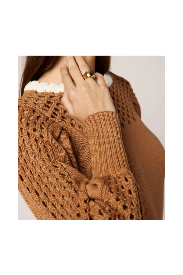 Anwen Sweater in Brown/Ivory