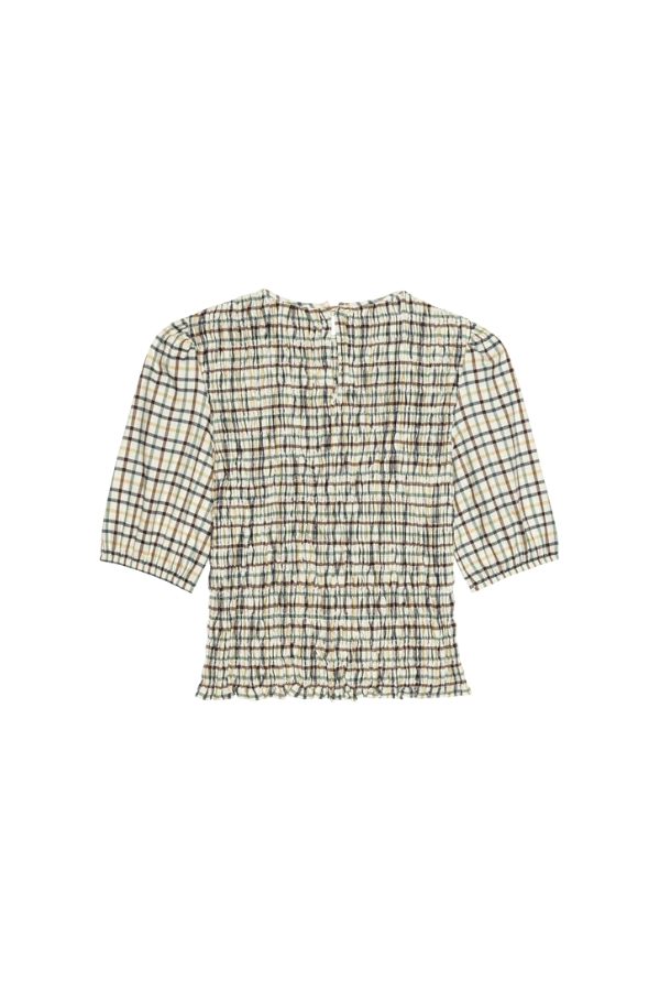 Brinley Smoked Top in Multi Color Plaid