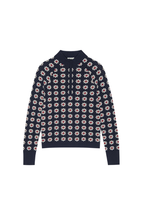 The Merino Quarter Zip in Frosted Daisy