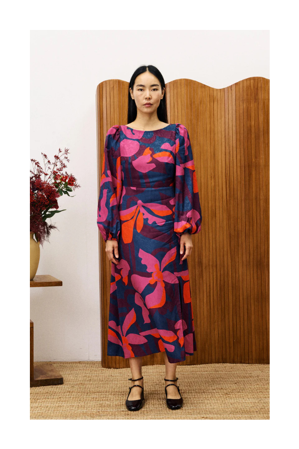 Stendhal Dress in Print Geo Flowers
