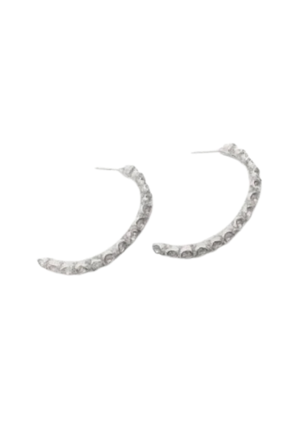 Poppy Row Hoop Earrings in Sterling Silver