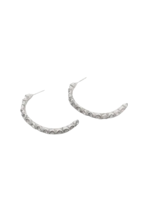 Poppy Row Hoop Earrings in Sterling Silver