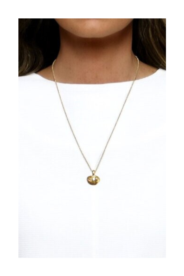 AA Dunes on Micro Rolo Chain Necklace in Gold