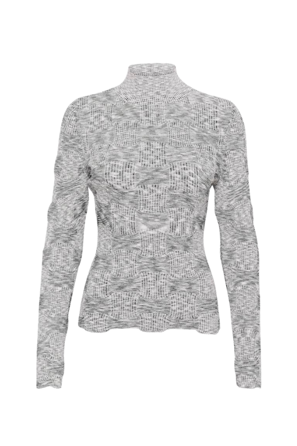 Baria Long Sleeve Pullover in Black/White Space