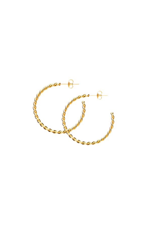 Earrings Twister Hoop in Gold