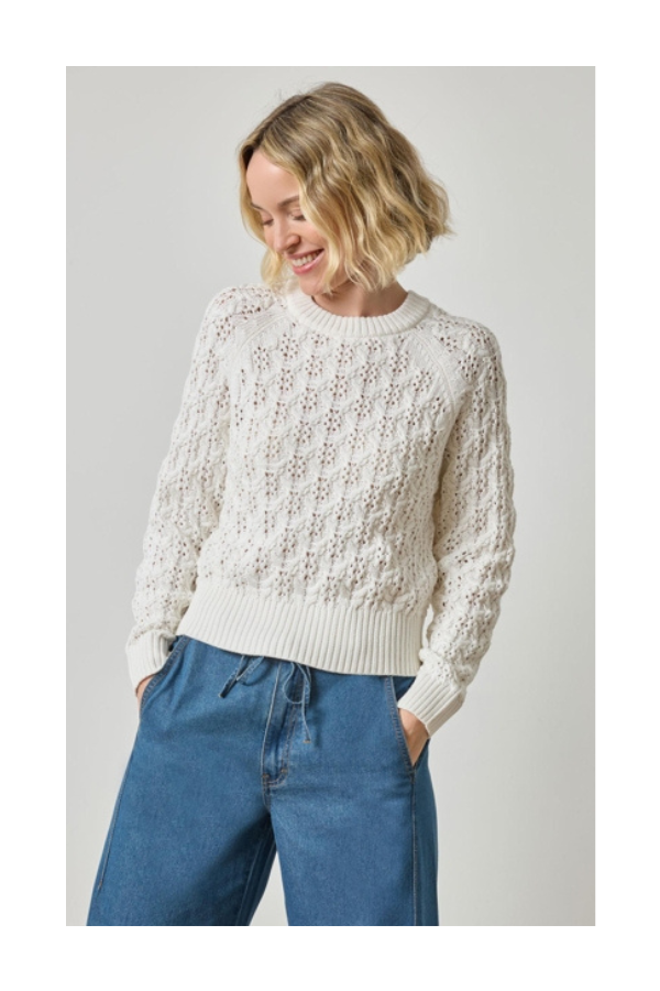 Easy Sleeve Raglan Sweater in White