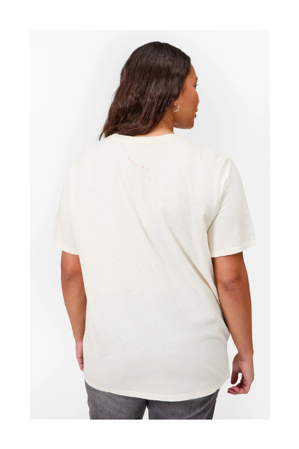 Original Tee in Cream Cotton/Linen w/ Poppy Fete de la Musique