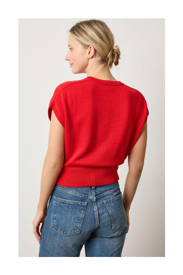 Wedge Sweater in Scarlet