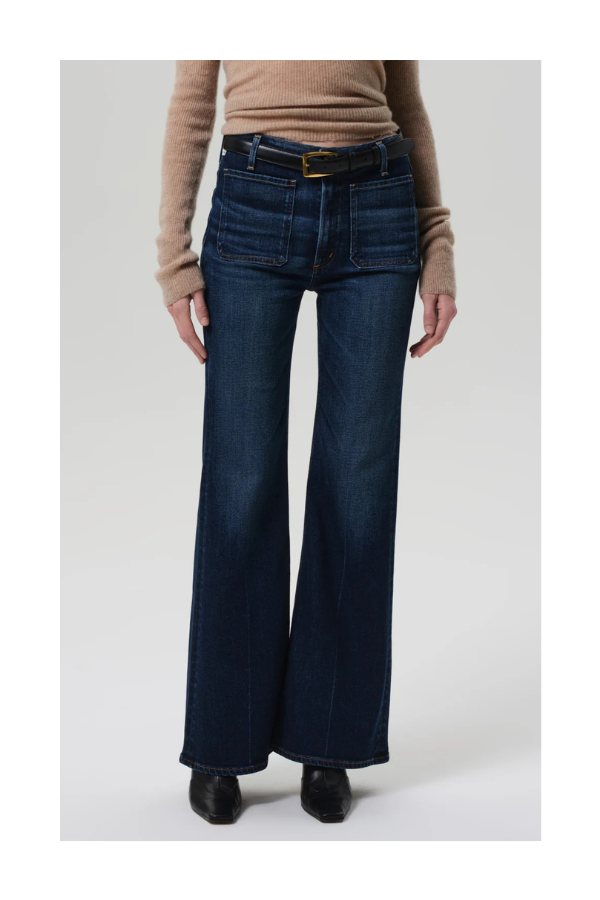 Kimberly Patch Pocket Flare Jean in Mirka