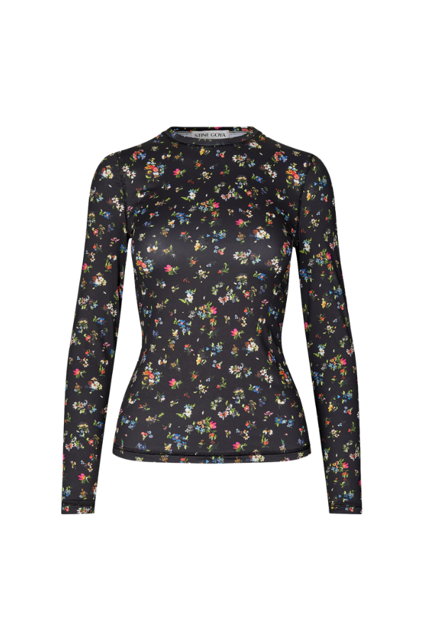 Elastic Long Sleeve Top in Magnolia Garden