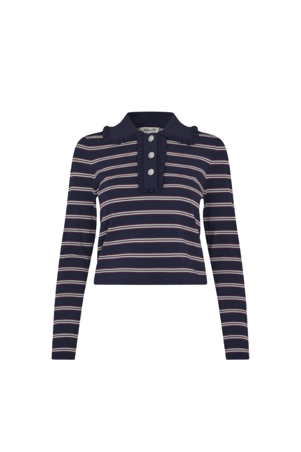 Catarin Sweater in Navy Plum Stripe