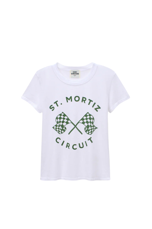 St. Mortiz Circuit Femme Crew in White