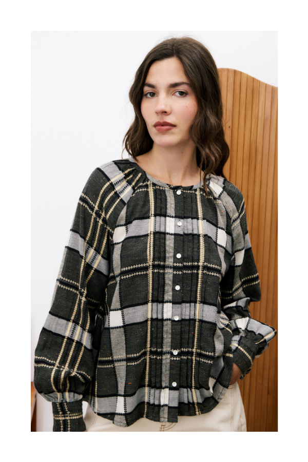 Plaid Noir Blouse