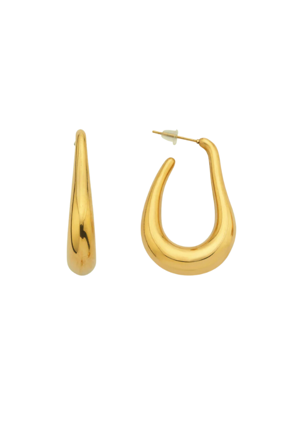 Earrings Gold Wavy Hoops