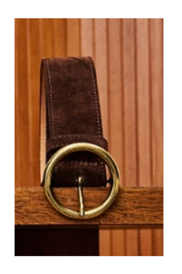 Marron Glace Leather Belt