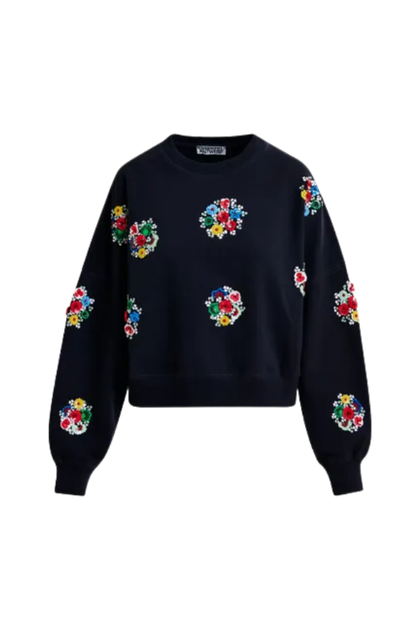 Embroidered Sweatshirt in Combo Navy