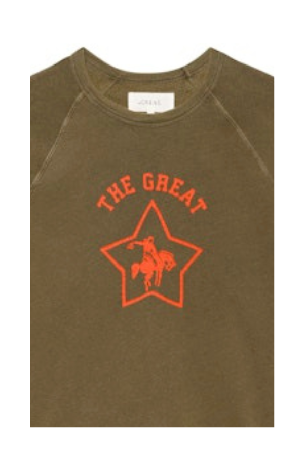 The College Sweatshirt w/ Rodeo Star in Dark Army