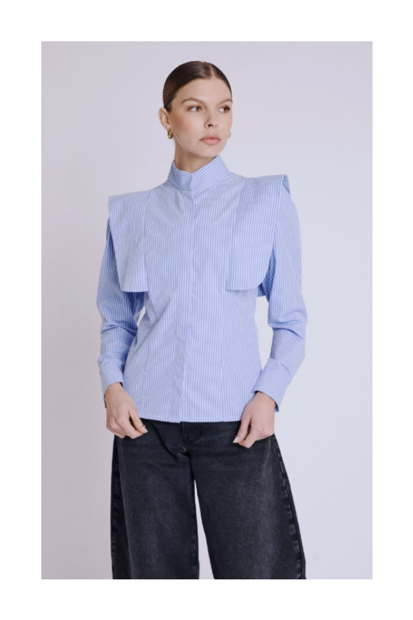 Celes Blouse in Blue Stripes