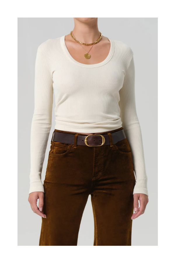 Mara U-Neck Top in Dune