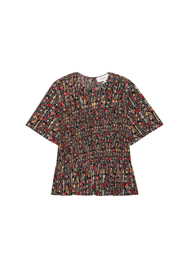 The Smocked Flounce Top in Garland Print