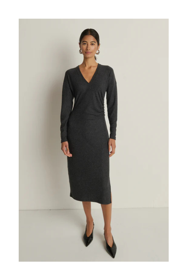 Sandrine Midi Dress in Heather Charcoal