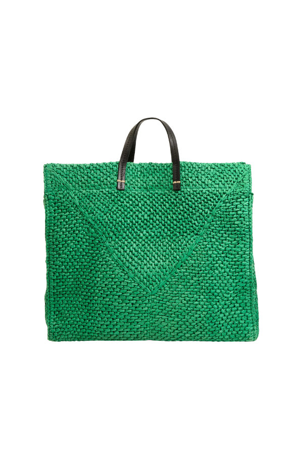 Summer Simple Tote in Green Apple Raffia