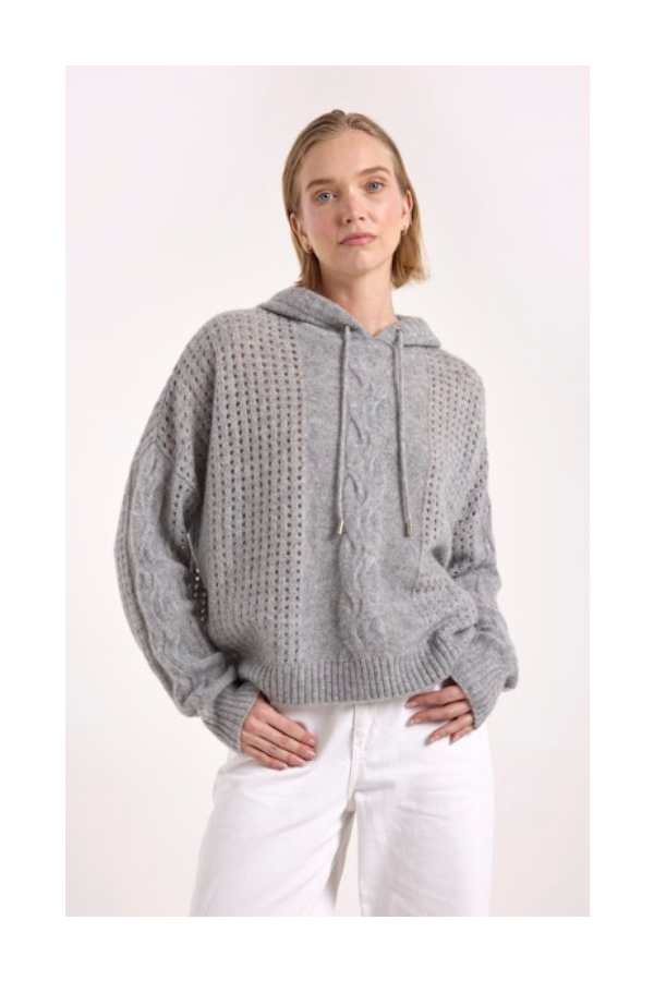 Amara Cable Hoodie in Flint