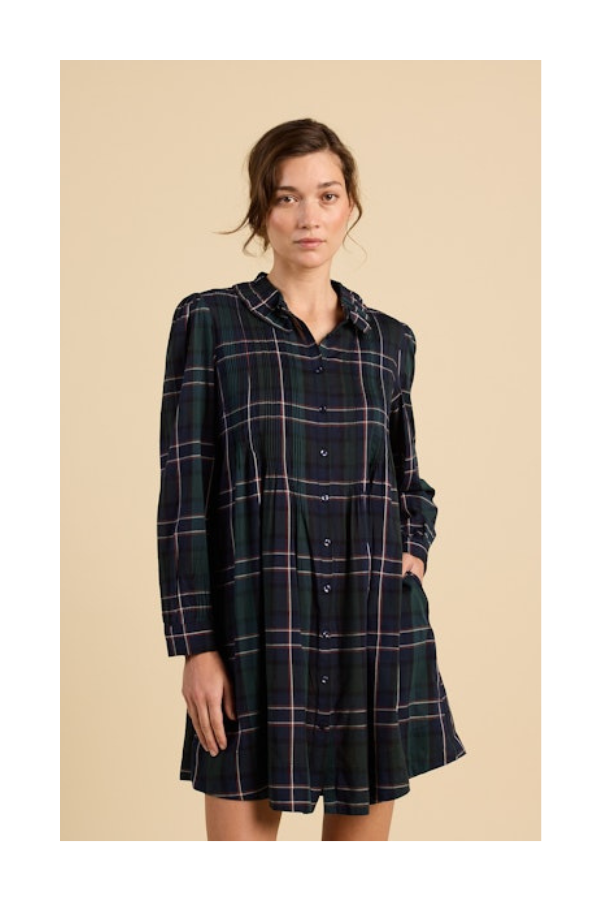 Olive Dress in Windsor Plaid