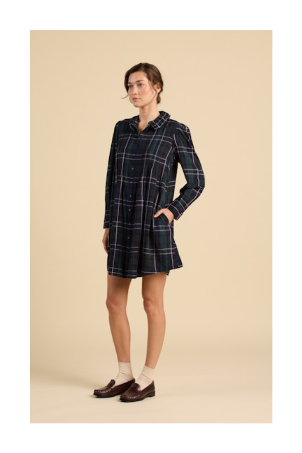 Olive Dress in Windsor Plaid