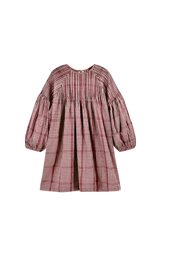 Kerala Dress in Merlot Plaid