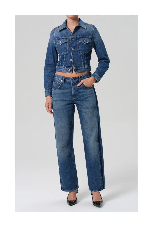 Lindz Easy Straight with Tuxedo Stripe in Liro