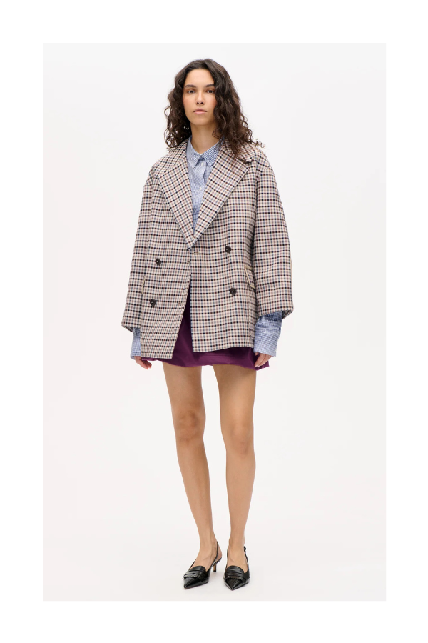 Baticia Jacket in Brown Camel Check