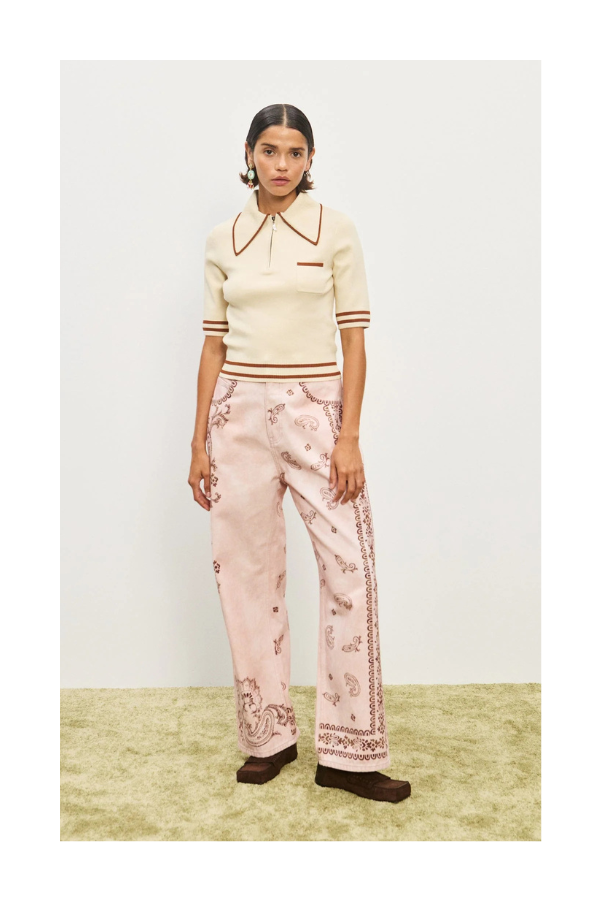 Sora Knit Polo in Cream