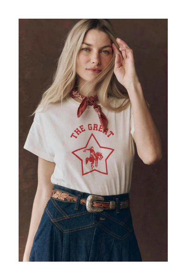 The Boxy Crew w/ Rodeo Star in Washed White