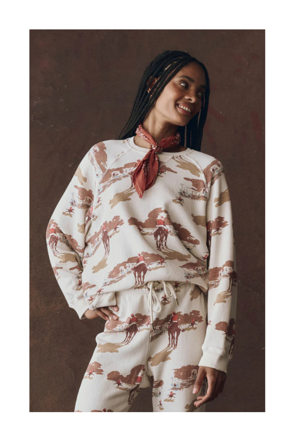 The Slouch Sweatershirt in Riding Horses Print