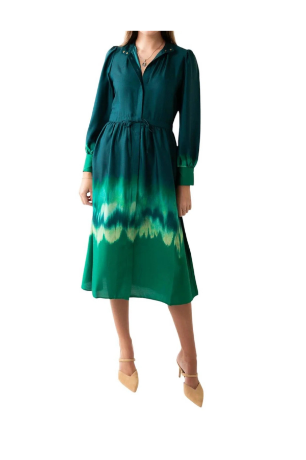 Calipso dress in Vert