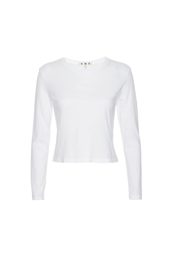 Long Sleeve Babe Tee in White