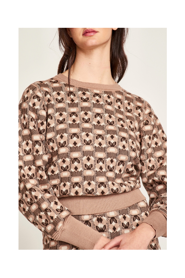 Bozeman Pullover in Milkweed Coeur Jacquard