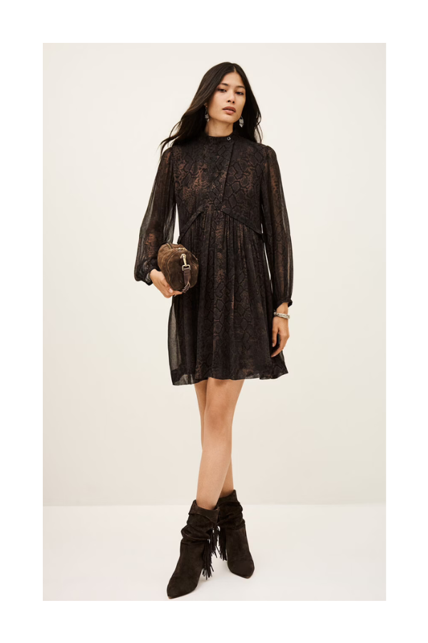 Simba Short Dress in Marron