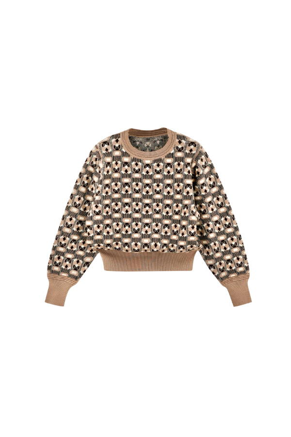 Bozeman Pullover in Milkweed Coeur Jacquard