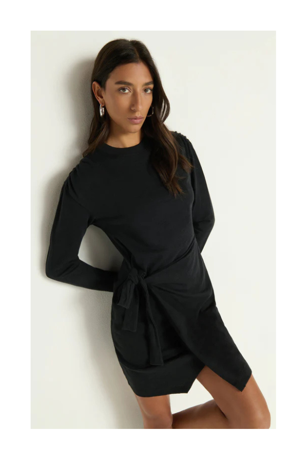 Taylor Wrap Dress in Black