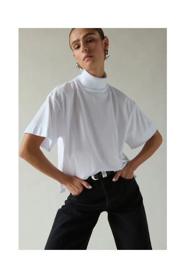 Fable Turtleneck Tee in White