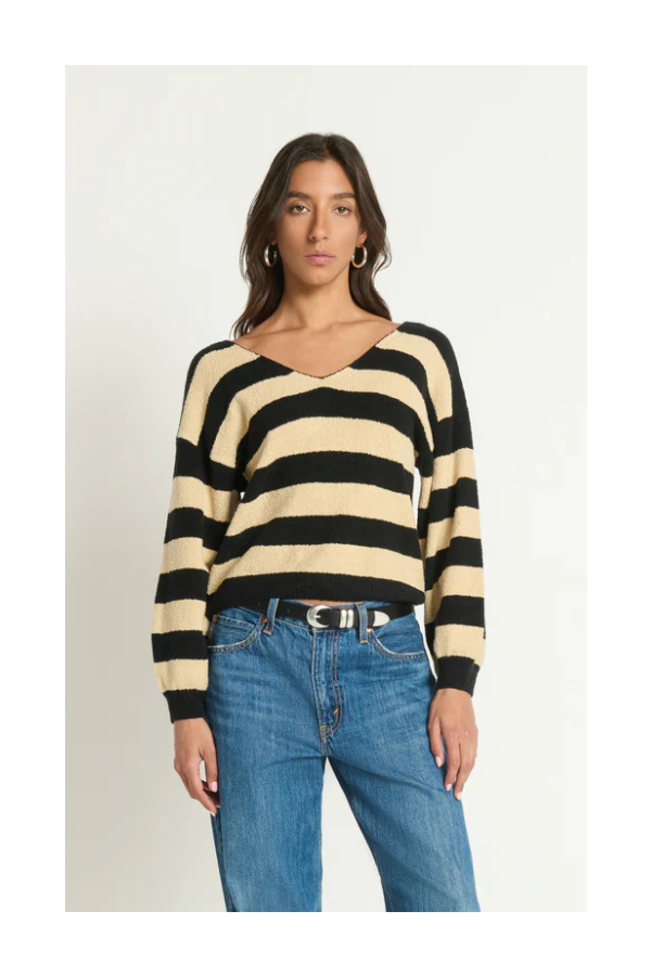 Carmine Pullover in Butterscotch Stripe