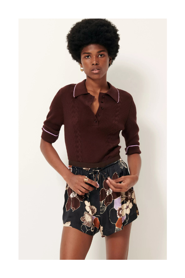 Jodi Knitted Polo in Espresso