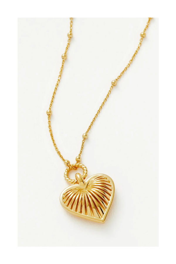 Ridge Heart Charm Necklace