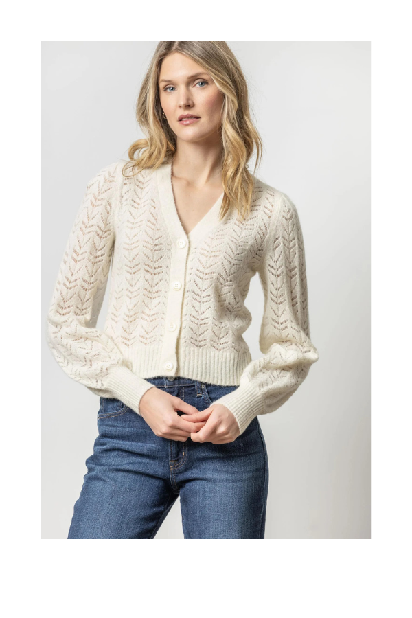 Full Sleeve Cardigan Sweater in Ivory