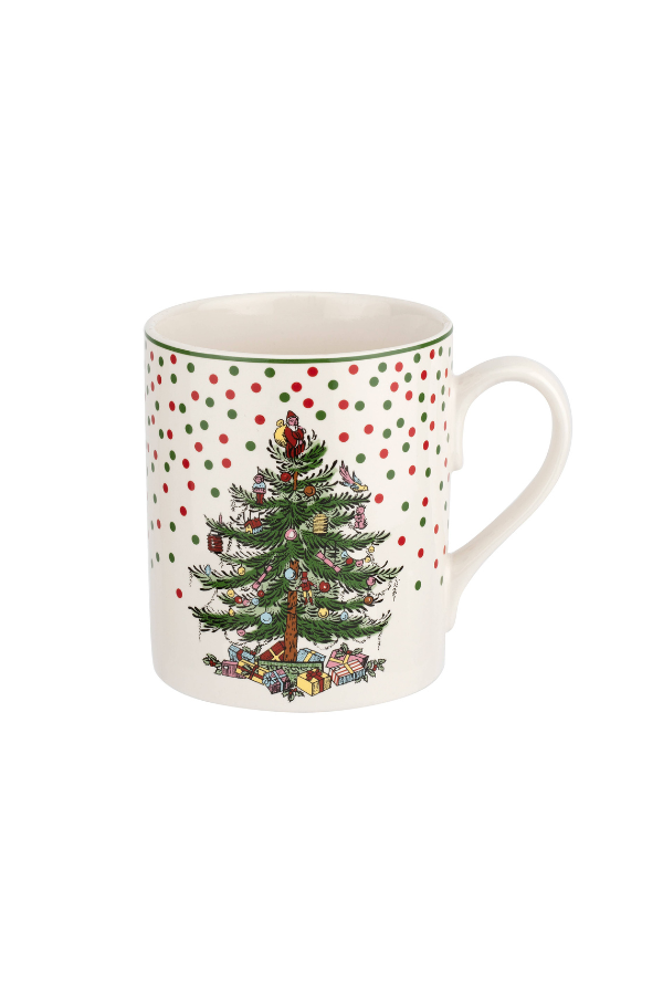 Christmas Tree Polka Dot Mug 16oz