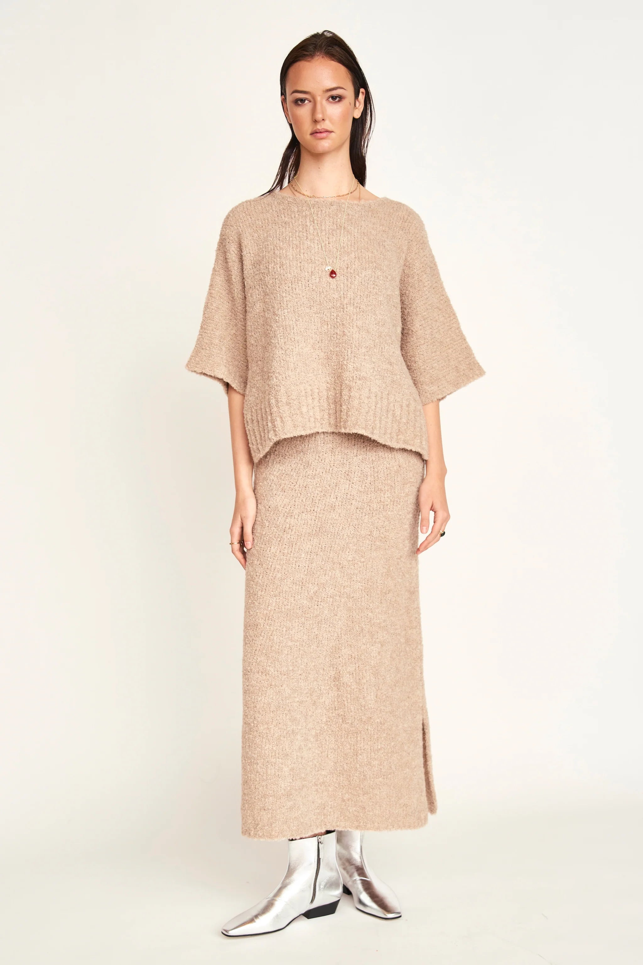 Estes Boucle Skirt in Graham Cracker